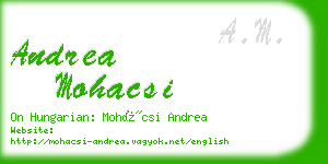 andrea mohacsi business card